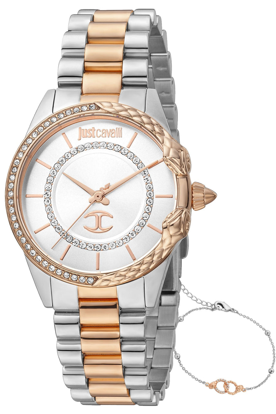title:Just Cavalli Women's JC1L095M0295 Animalier Set Catena 32mm Quartz Watch;color:Silver
