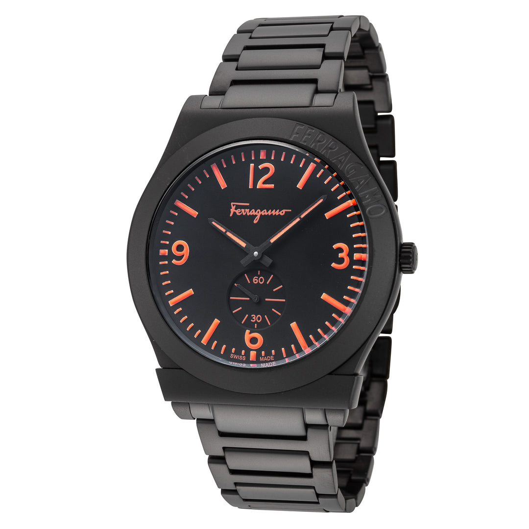 title:Ferragamo Men's Gancini 41mm Quartz Watch SFML00522;color:Black