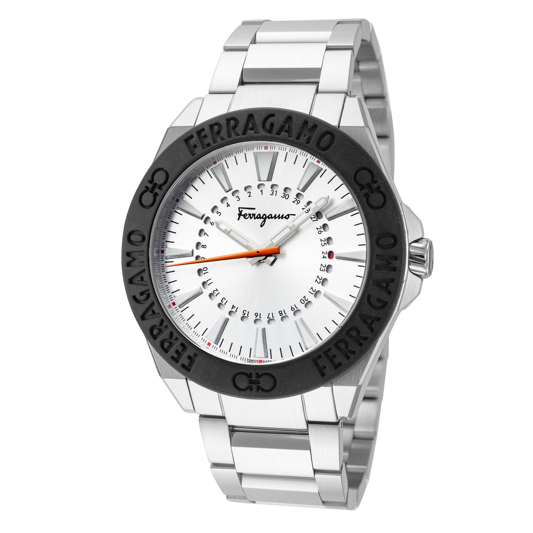 title:Ferragamo Men's SFMQ00422 Ferragamo 43mm Quartz Watch;color:Silver