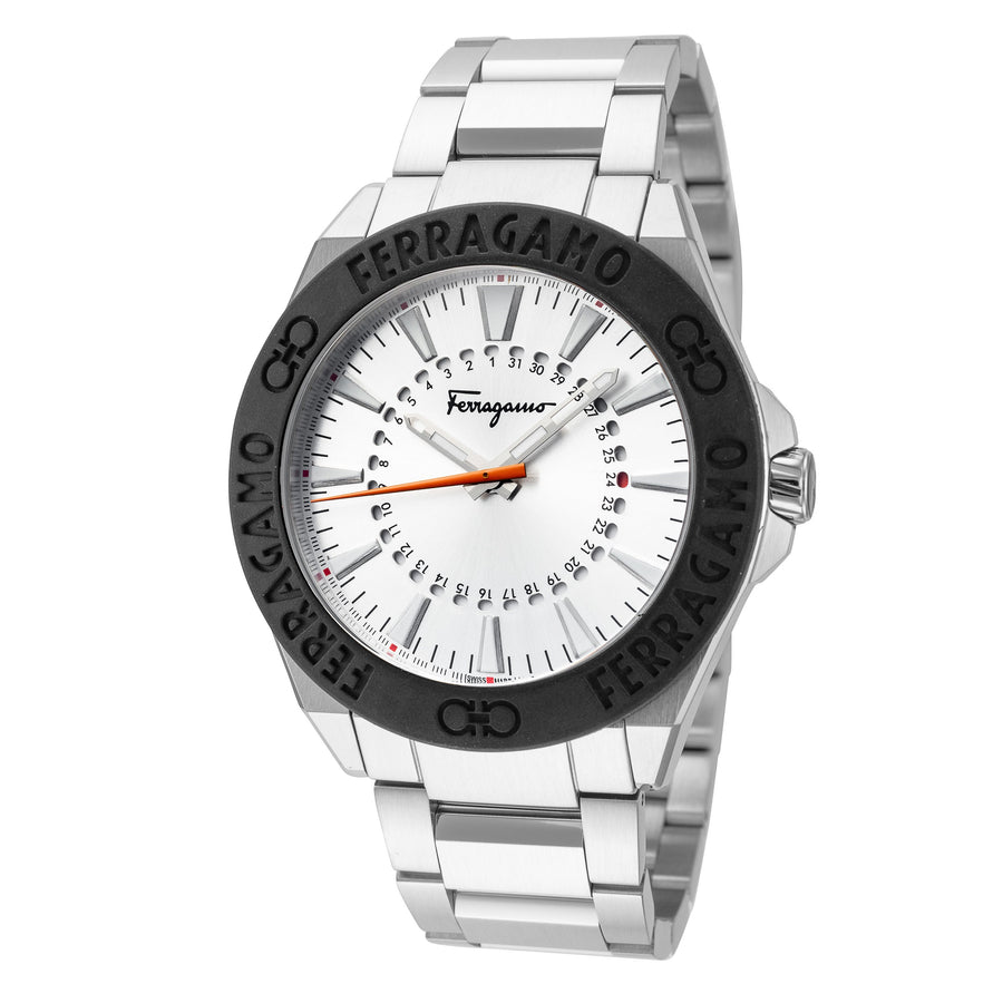 title:Ferragamo Men's SFMQ00422 Ferragamo 43mm Quartz Watch;color:Silver