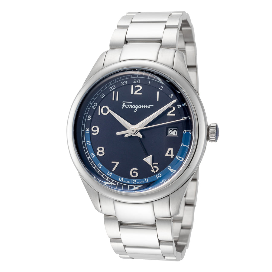 title:Ferragamo Men's Timeless 40mm Quartz Watch SFMU00322;color:Silver