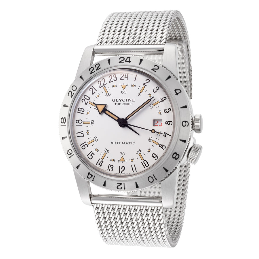 title:Glycine Men's GL0470 Airman Vintage The Chief 40mm Automatic Watch;color:Silver