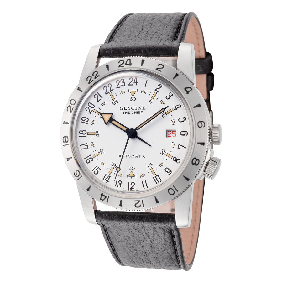 title:Glycine Unisex GL0471 Airman Vintage The Chief 40mm Automatic Watch;color:Black