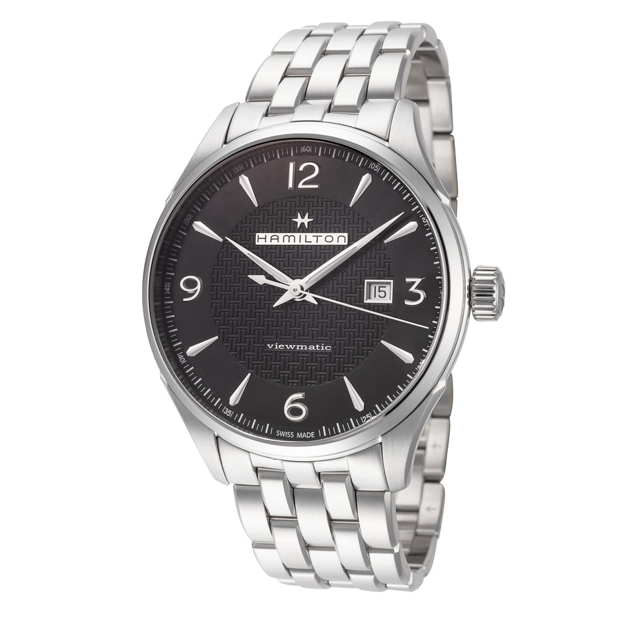 title:Hamilton Men's H32755131 Viewmatic 44 Automatic Watch;color:Black Dial Silver Band