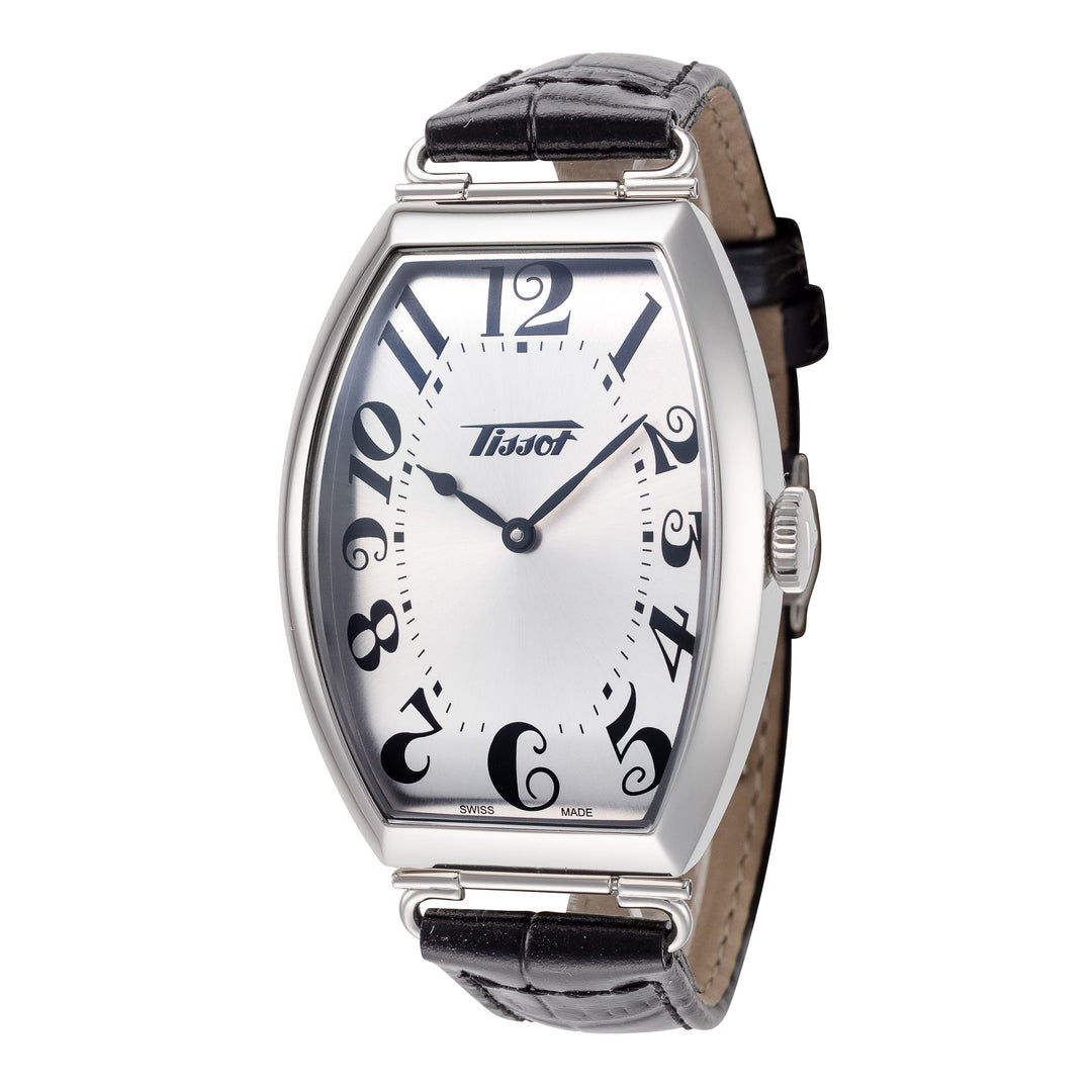title:Tissot Men's T1285091603200 Hertiage 42.45mm Quartz Watch;color:Silver Dial Black Band