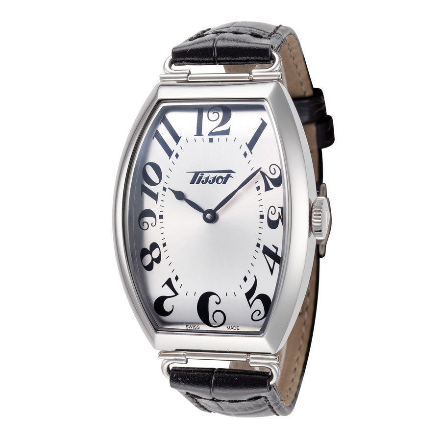 title:Tissot Men's T1285091603200 Hertiage 42.45mm Quartz Watch;color:Silver Dial Black Band