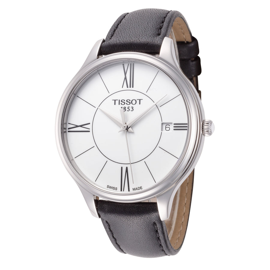 title:Tissot Women's T1032101601800 T-Lady 38mm Quartz Watch;color:White Dial Black Band