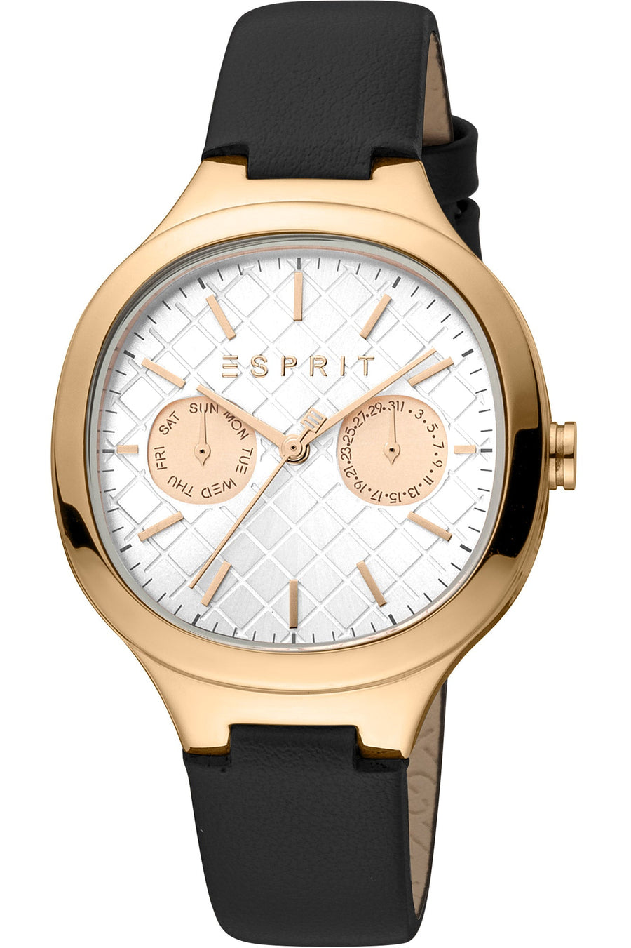 title:Esprit Women's ES1L352L0035 Momo 36mm Quartz Watch;color:Grey Dial Black Band