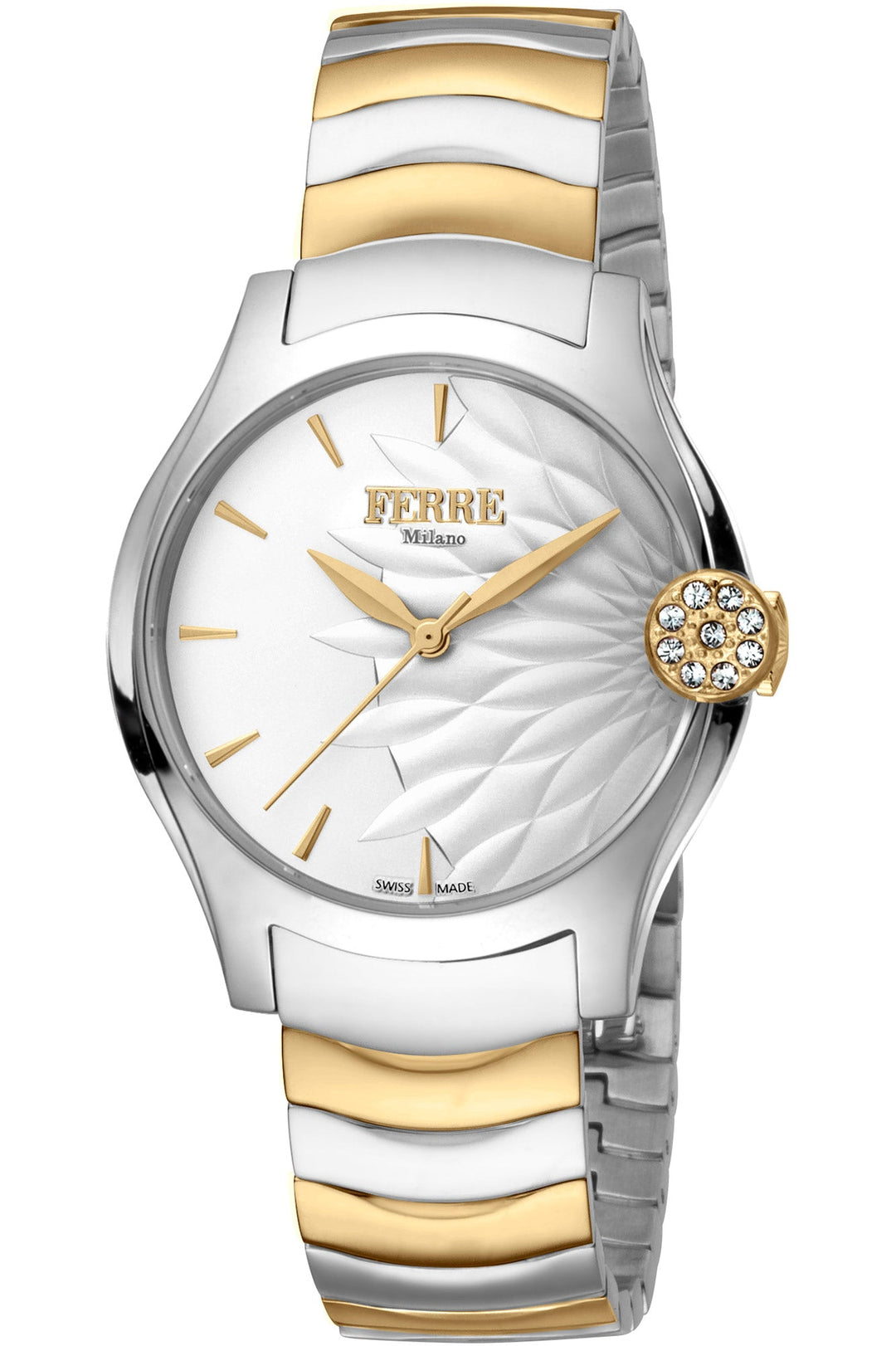 title:Ferr� Milano Women's FM1L121M0091 Fashion 34mm Quartz Watch;color:Grey Dial Silver Band