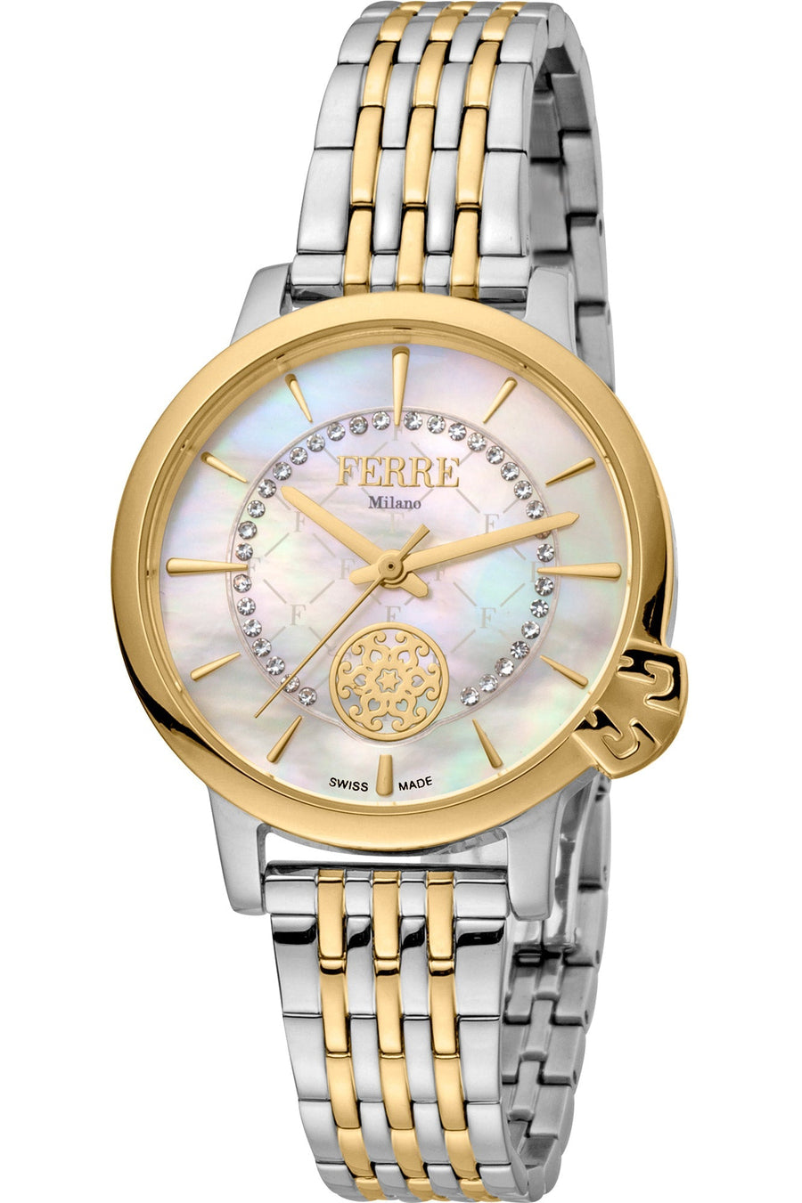 title:Ferr� Milano Women's FM1L150M0091 Fashion 32mm Quartz Watch;color:White Dial Silver Band