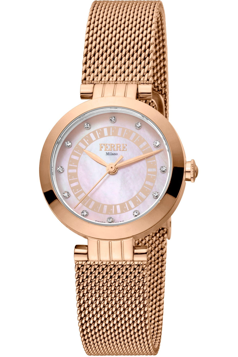 title:Ferr� Milano Women's FM1L166M0041 Fashion 28mm Quartz Watch;color:Rose Gold Dial Rose Gold Band