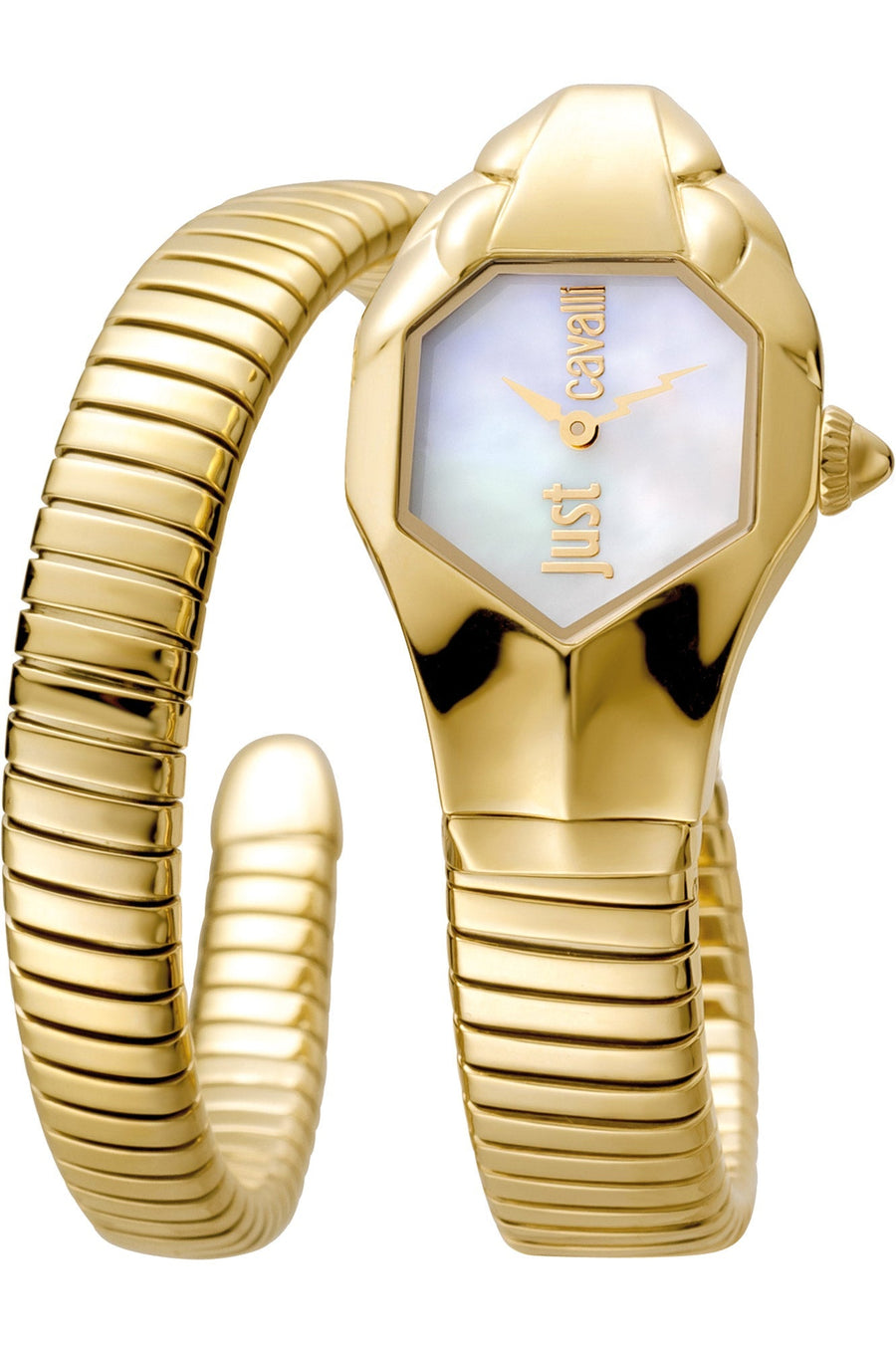 title:Just Cavalli Women's JC1L001M0025 Signature Snake 22mm Quartz Watch;color:White