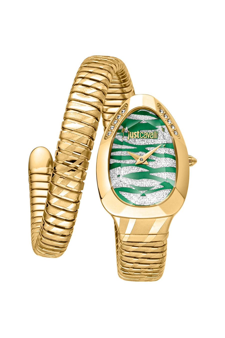 title:Just Cavalli Women's JC1L225M0045 Signature Snake Glam Evo 8 Solo 22mm Quartz Watch;color:Green