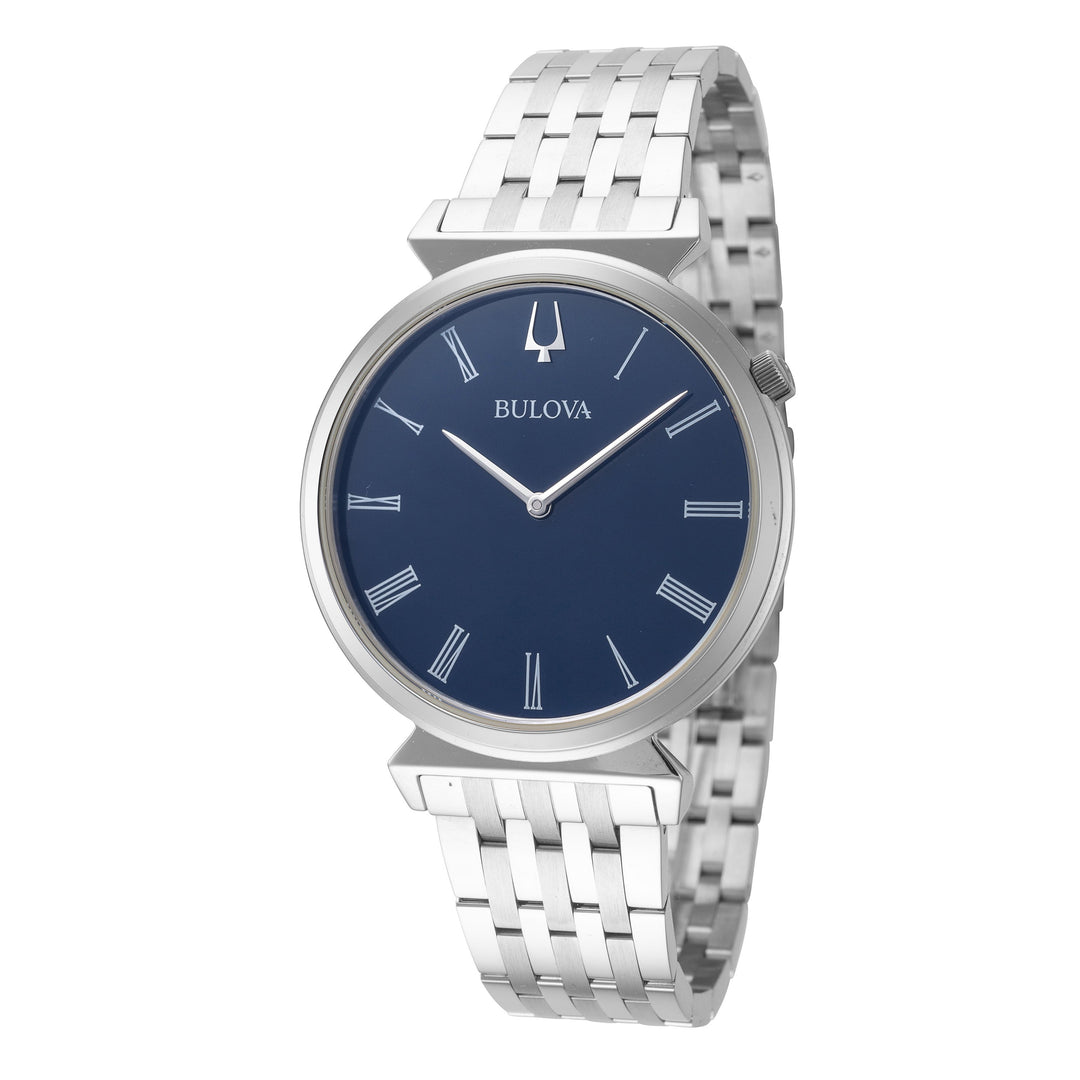 title:Bulova Men's 96A233 Regatta 38mm Quartz Watch;color:Blue Dial Silver Band