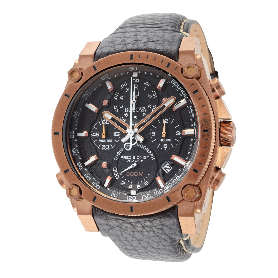title:Bulova Men's 97B188 Precisionist 46.5mm Quartz Watch;color:Black
