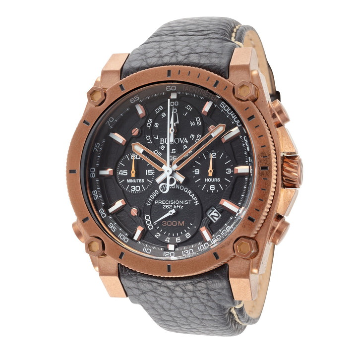 title:Bulova Men's 97B188 Precisionist 46.5mm Quartz Watch;color:Black