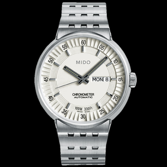 title:Mido Men's M83404B111 All Dial 40mm Automatic Watch;color:Cream Dial Silver Band