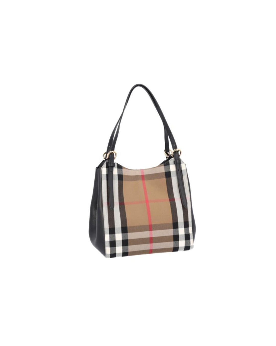 Burberry Leather and Fabric Shoulder Bag with Magnetic Fastening
