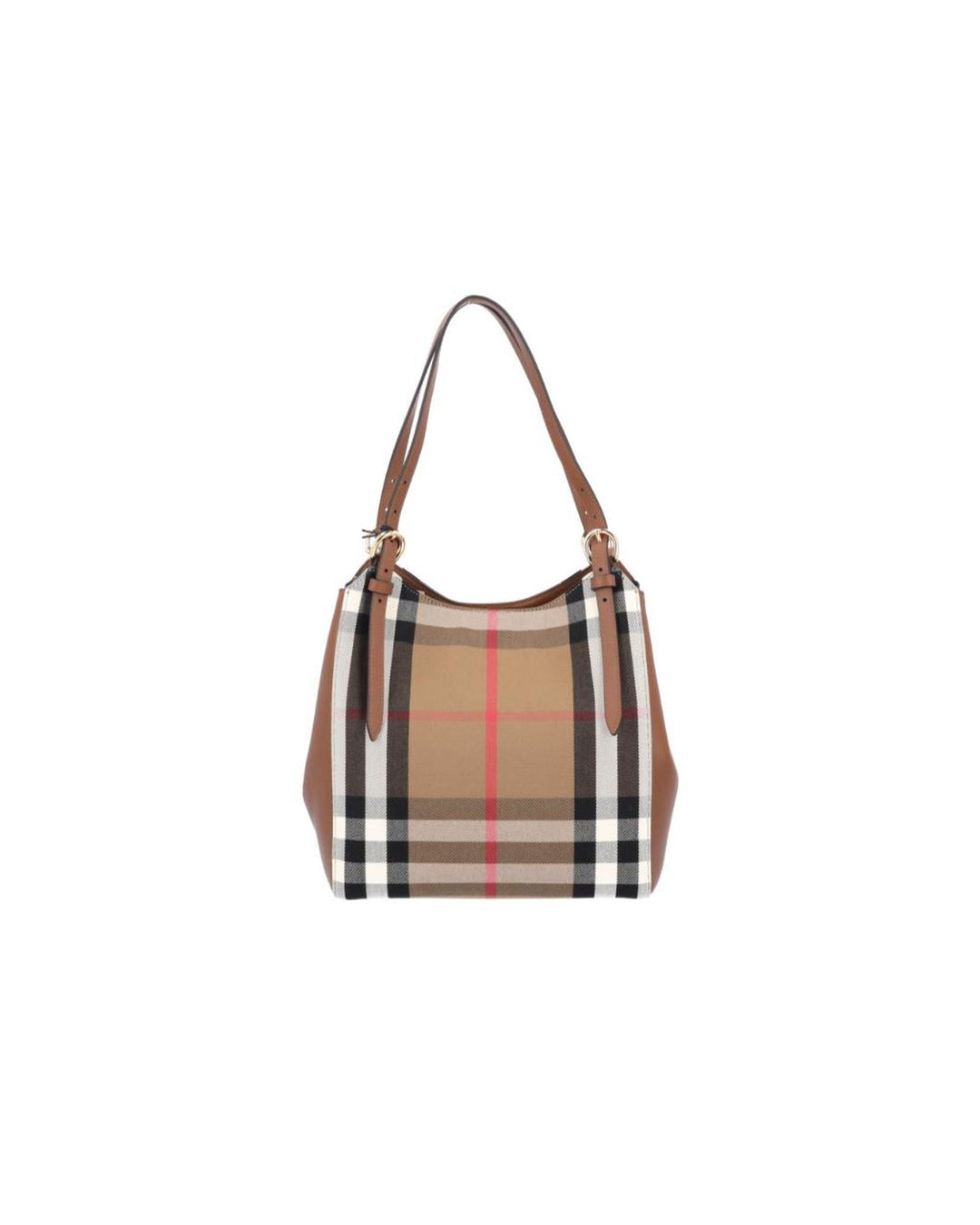 Burberry Leather and Fabric Shoulder Bag with Magnetic Fastening - Bluefly