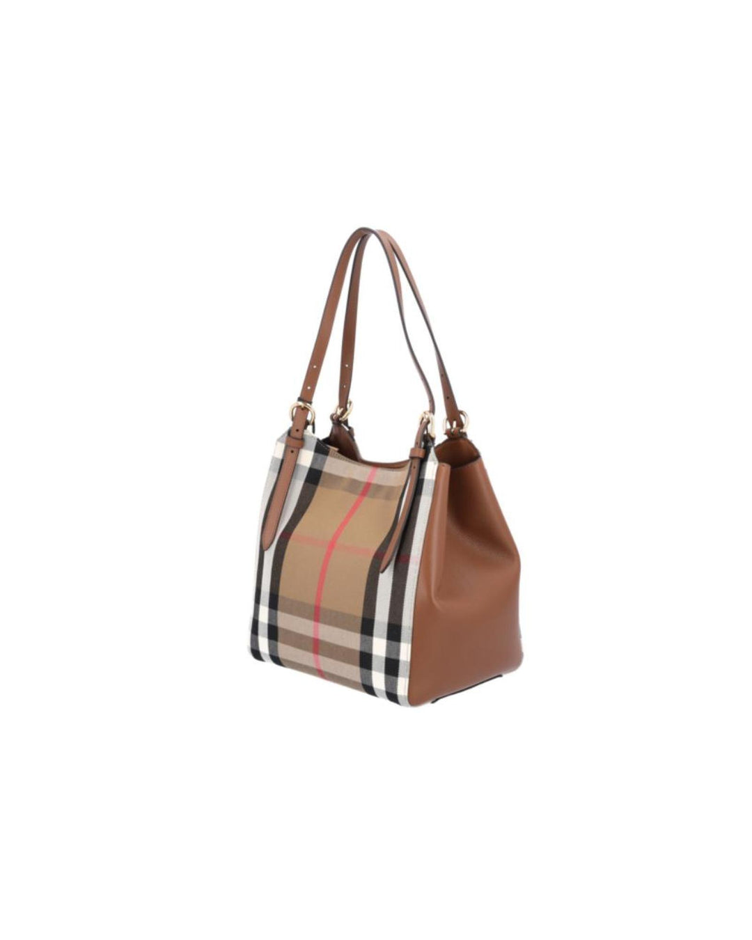 Burberry Leather and Fabric Shoulder Bag with Magnetic Fastening