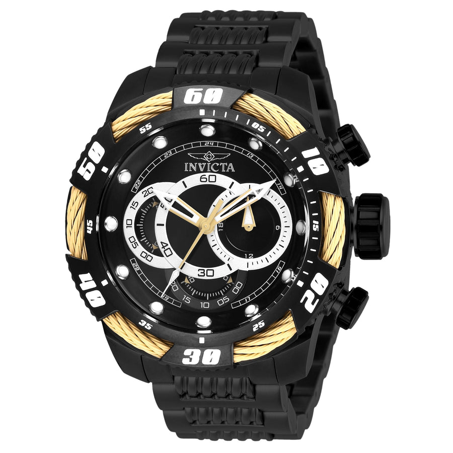 title:Invicta Men's IN-27061 50mm Black Dial Quartz Watch;color:Black Dial Black Band