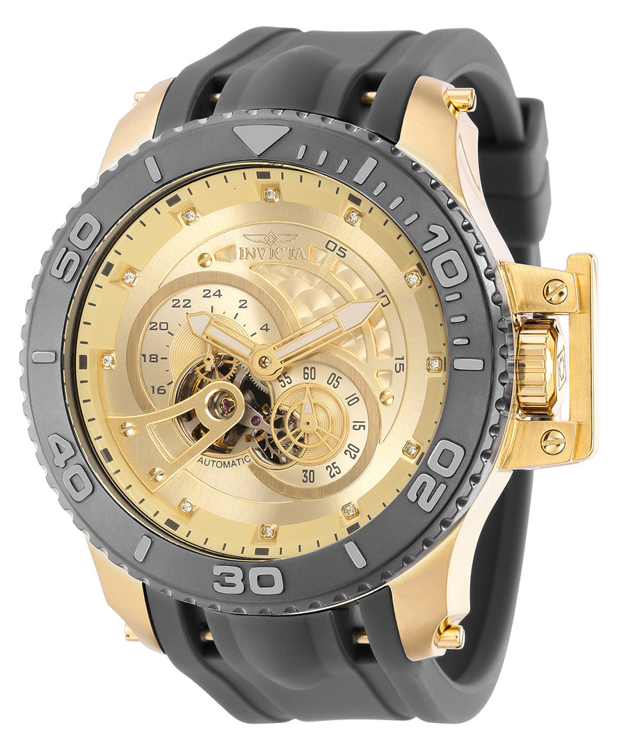 title:Invicta Men's IN-36112 50mm Gold Dial Automatic Watch;color:Grey