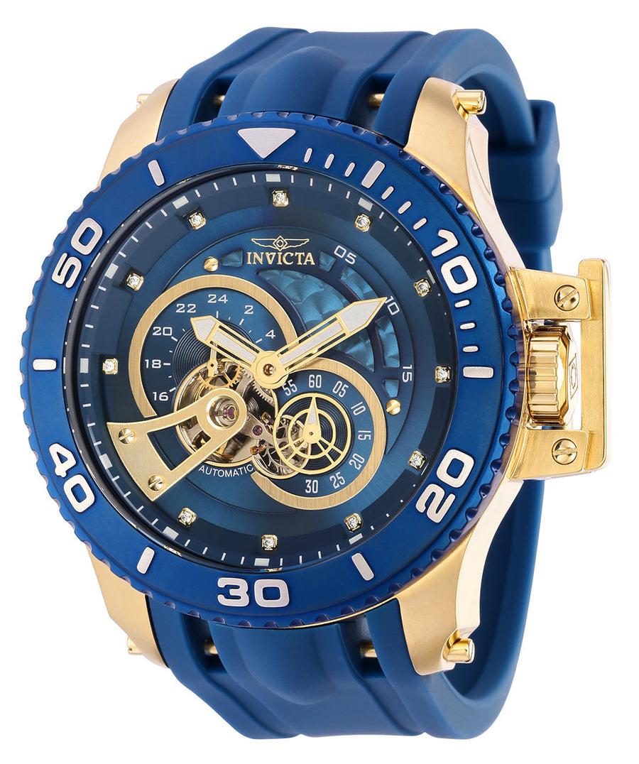 title:Invicta Men's IN-36113 50mm Blue Dial Automatic Watch;color:Blue Dial Blue Band