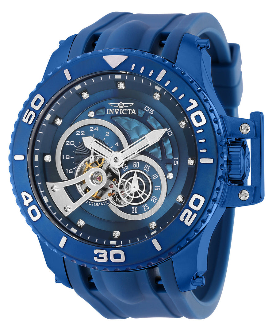 title:Invicta Men's IN-36115 50mm Blue Dial Automatic Watch;color:Blue Dial Blue Band