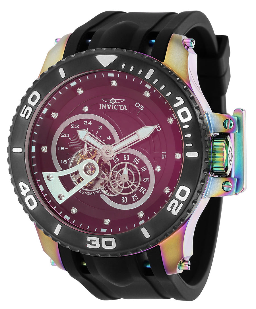 title:Invicta Men's IN-36116 50mm Red Dial Automatic Watch;color:Red Dial Black Band