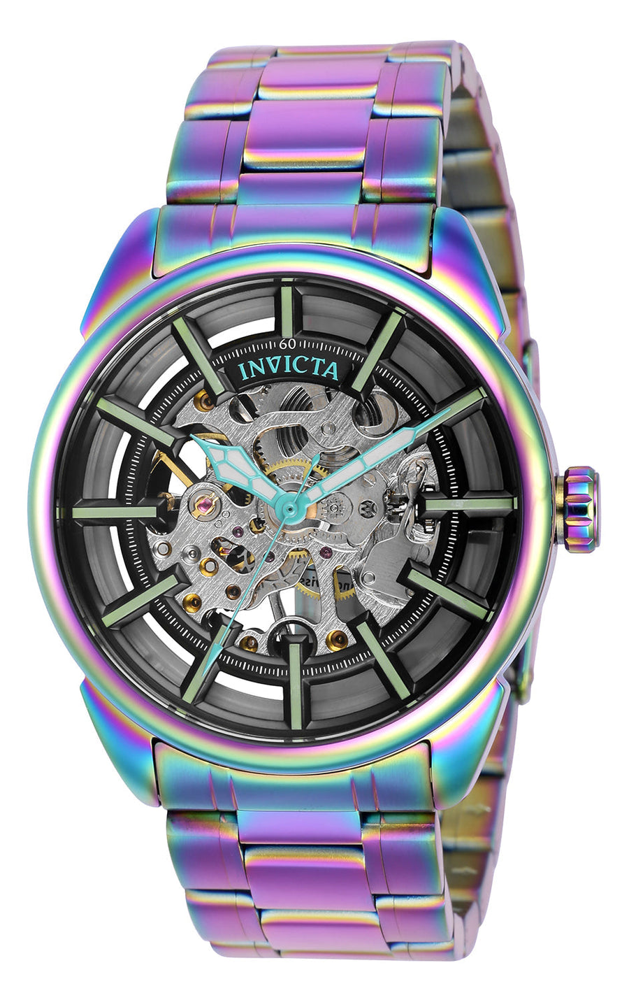 title:Invicta Men's IN-37928 42mm Skeleton Dial Manual-Wind Watch;color:Skeleton Dial Iridescent Band
