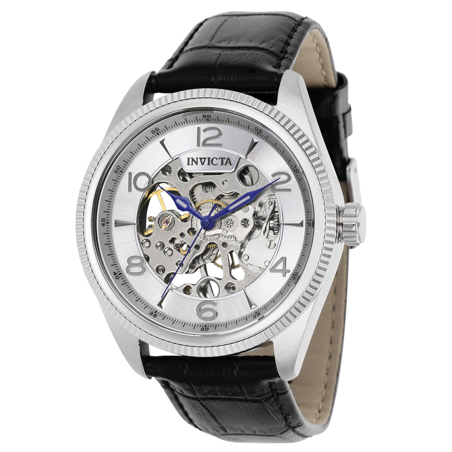 title:Invicta Men's IN-37930 43mm Silver Dial Manual-Wind Watch;color:Silver Dial Black Band