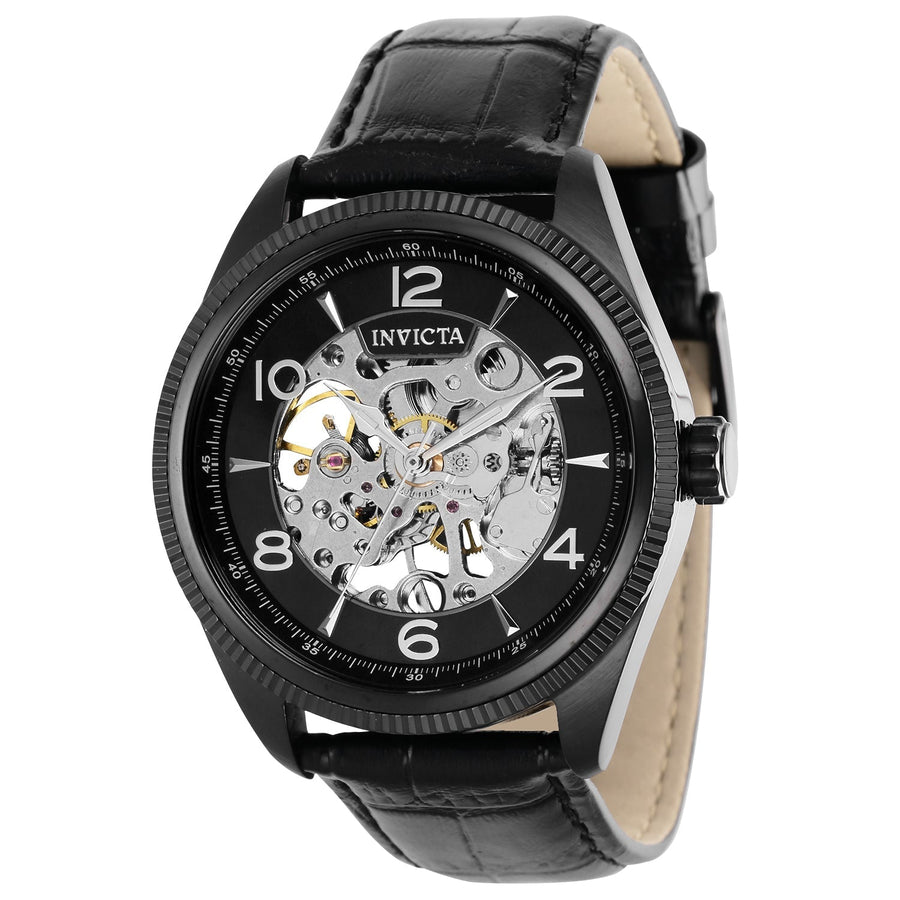 title:Invicta Men's IN-37938 43mm Black Dial Manual-Wind Watch;color:Black Dial Black Band