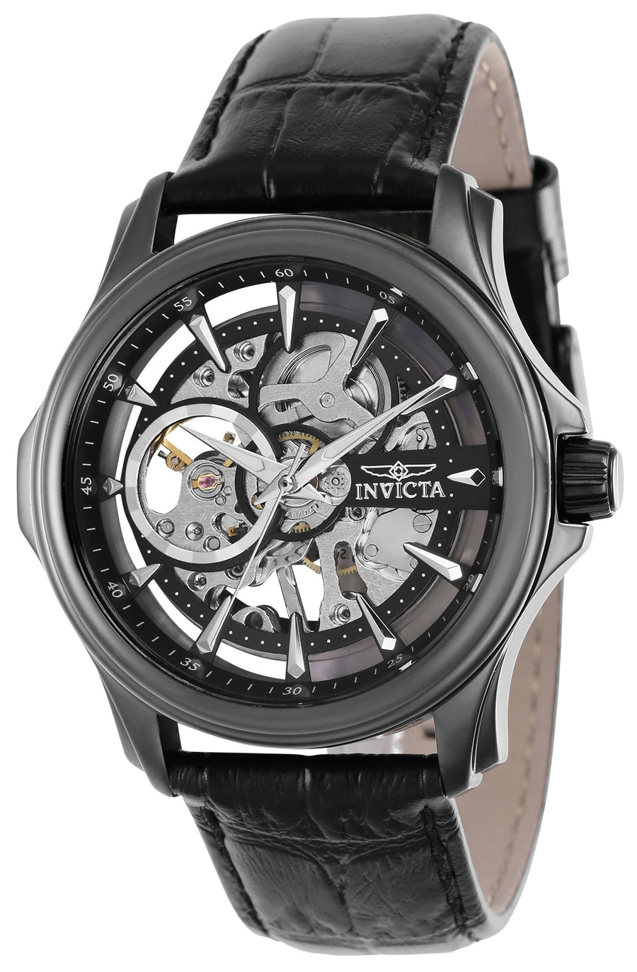 title:Invicta Men's IN-37951 42mm Black Dial Manual-Wind Watch;color:Black Dial Black Band