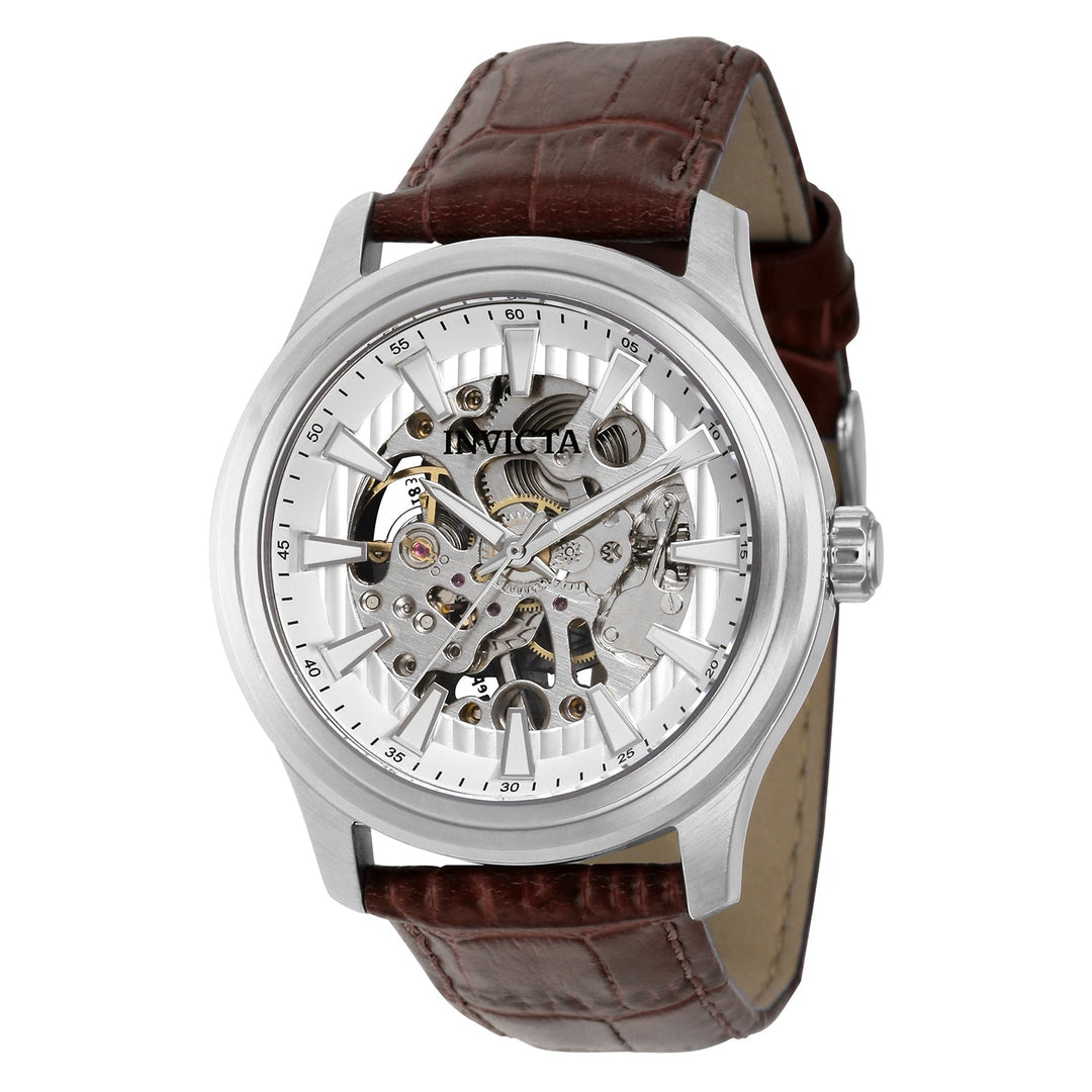 title:Invicta Men's IN-37954 42mm Silver Dial Manual-Wind Watch;color:Brown