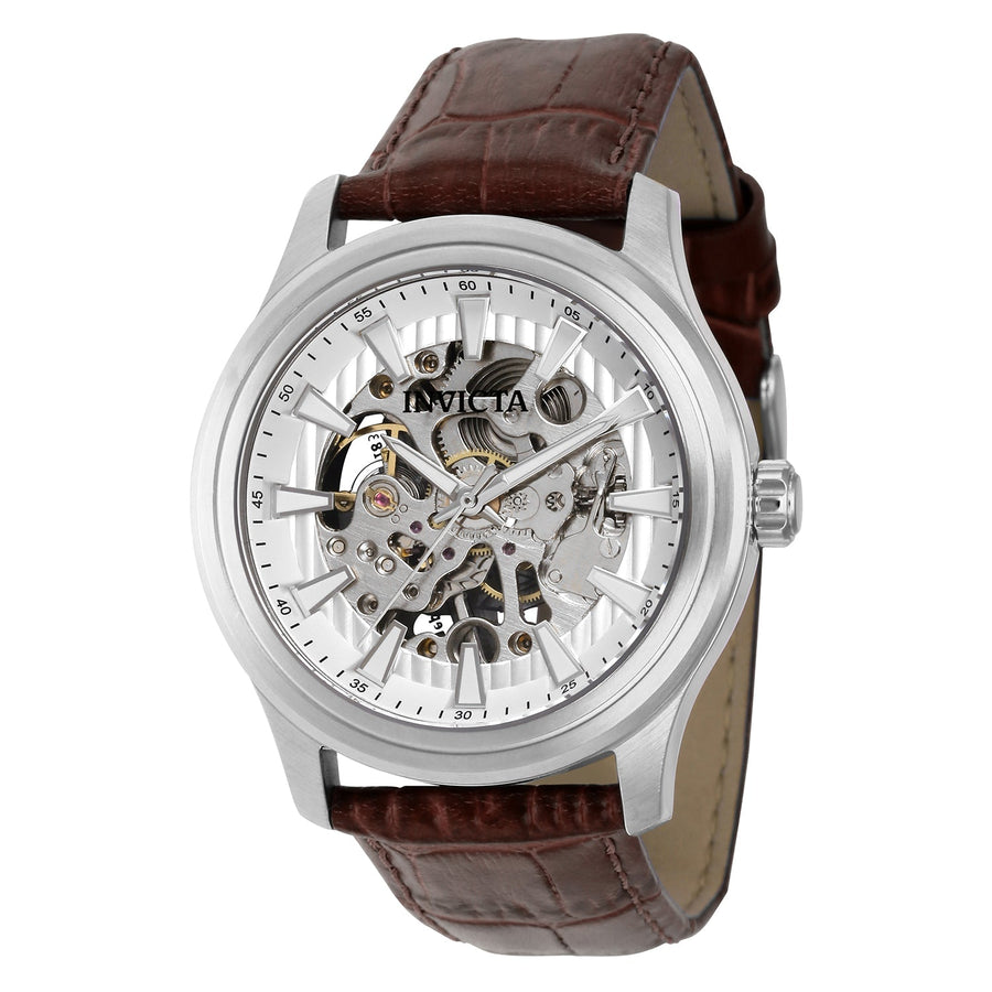title:Invicta Men's IN-37954 42mm Silver Dial Manual-Wind Watch;color:Brown