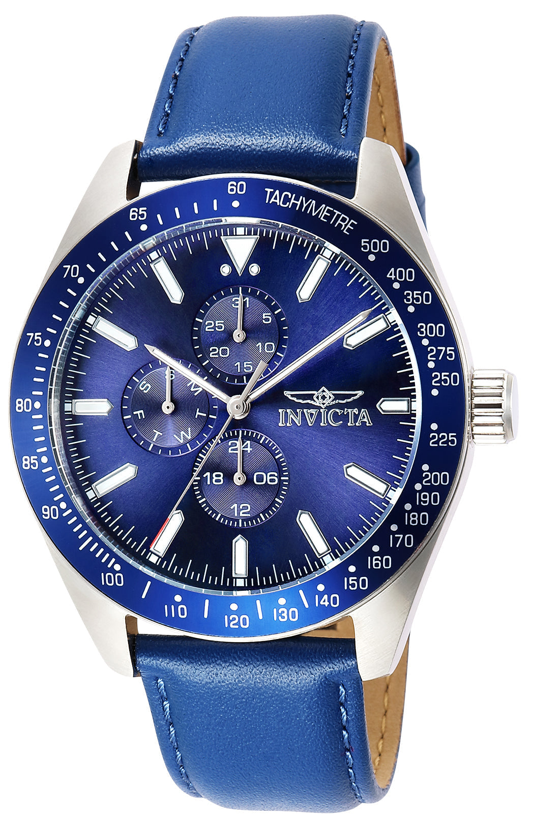 title:Invicta Men's IN-38975 45mm Blue Dial Quartz Watch;color:Blue Dial Blue Band