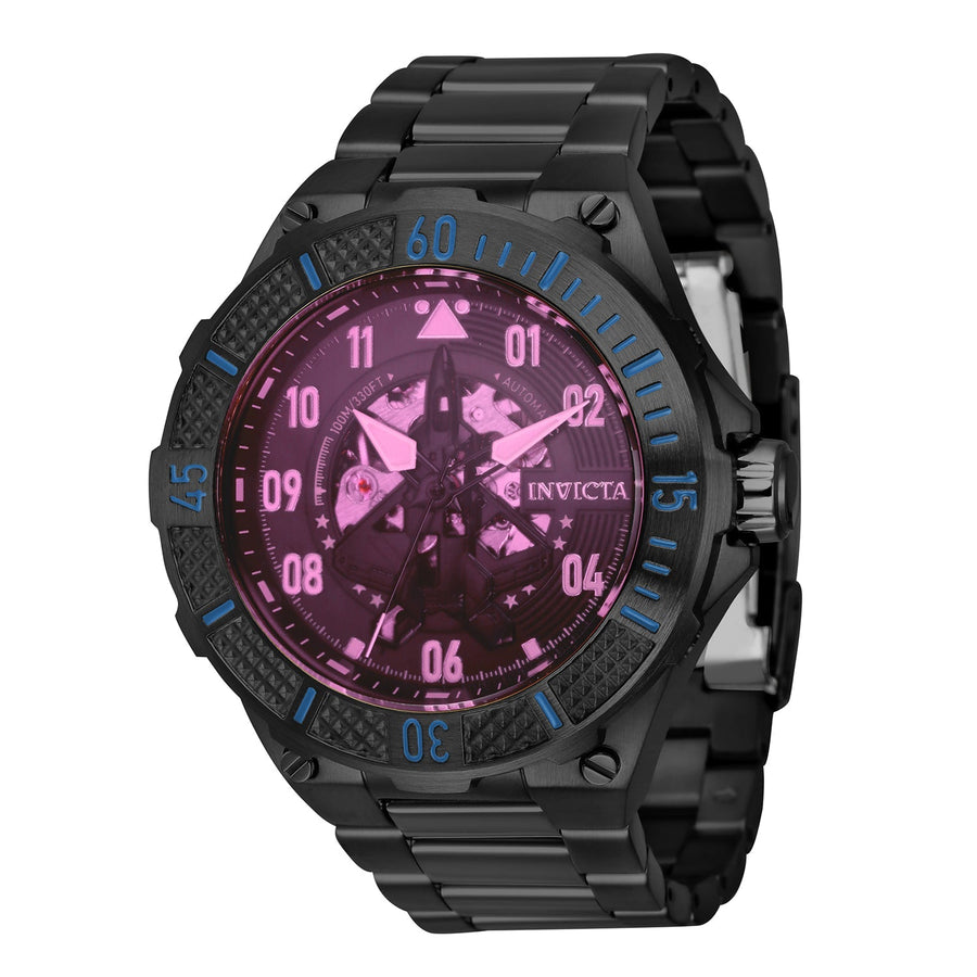 title:Invicta Men's IN-39918 50mm Purple Dial Automatic Watch;color:Black