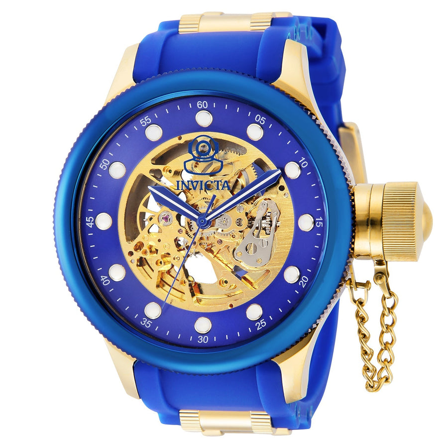 title:Invicta Men's IN-40748 51.5mm Blue Dial Automatic Watch;color:Blue and Gold