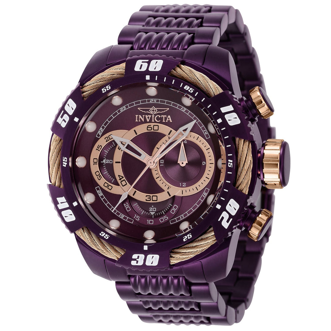 title:Invicta Men's IN-40777 50mm Purple Dial Quartz Watch;color:Purple