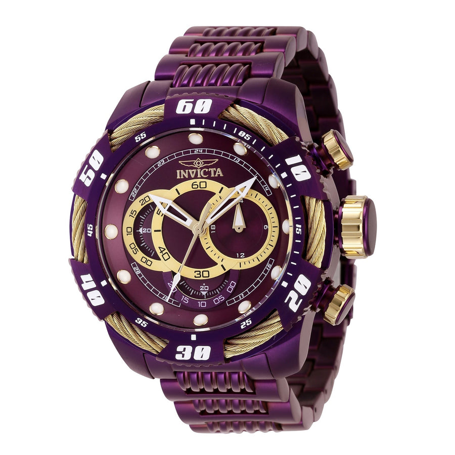 title:Invicta Men's IN-40782 50mm Purple Dial Quartz Watch;color:Purple