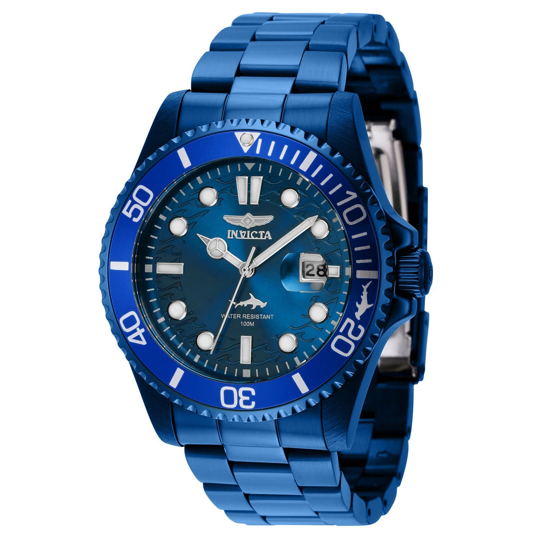 title:Invicta Men's IN-40885 43mm Blue Dial Quartz Watch;color:Blue Dial Blue Band