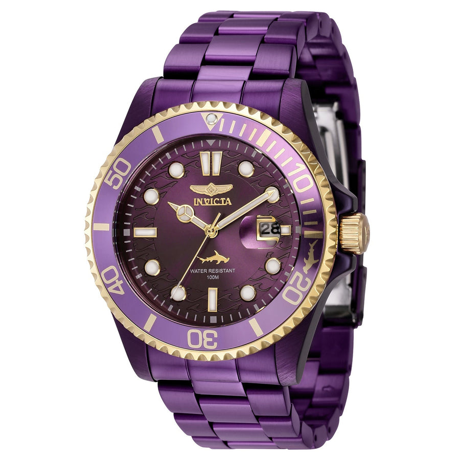 title:Invicta Men's IN-40889 43mm Purple Dial Quartz Watch;color:Purple Dial Purple Band