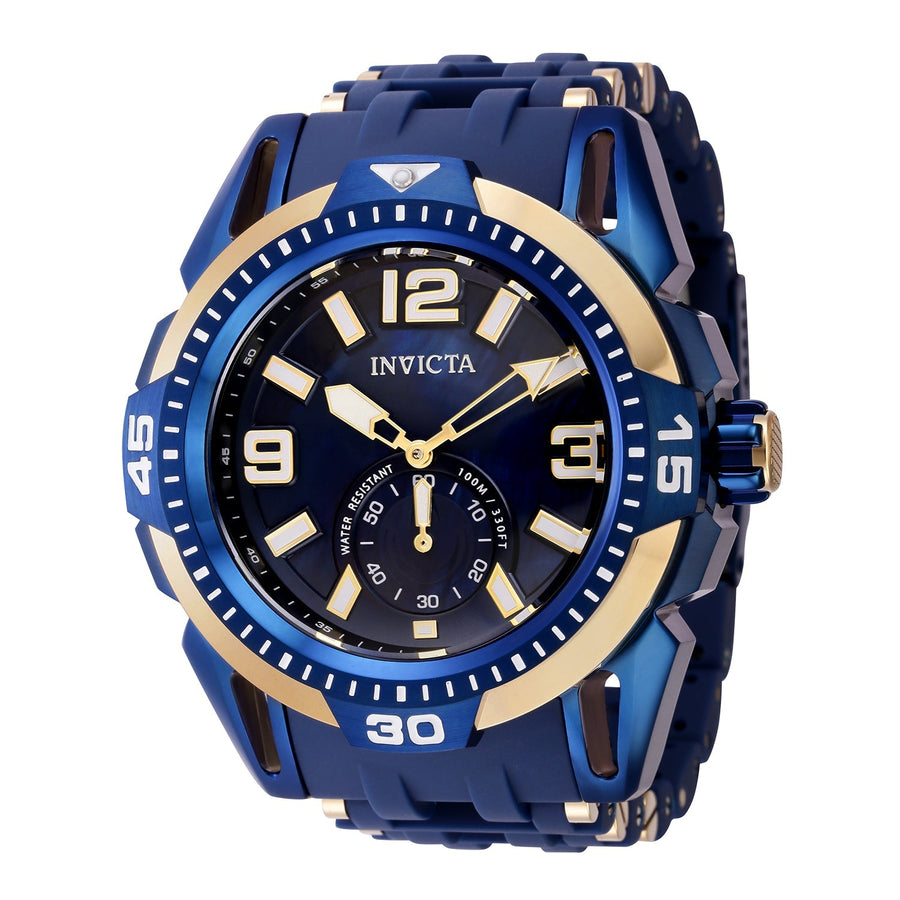 title:Invicta Men's IN-43840 52mm Blue Mother-of-Pearl Dial Quartz Watch;color:Blue