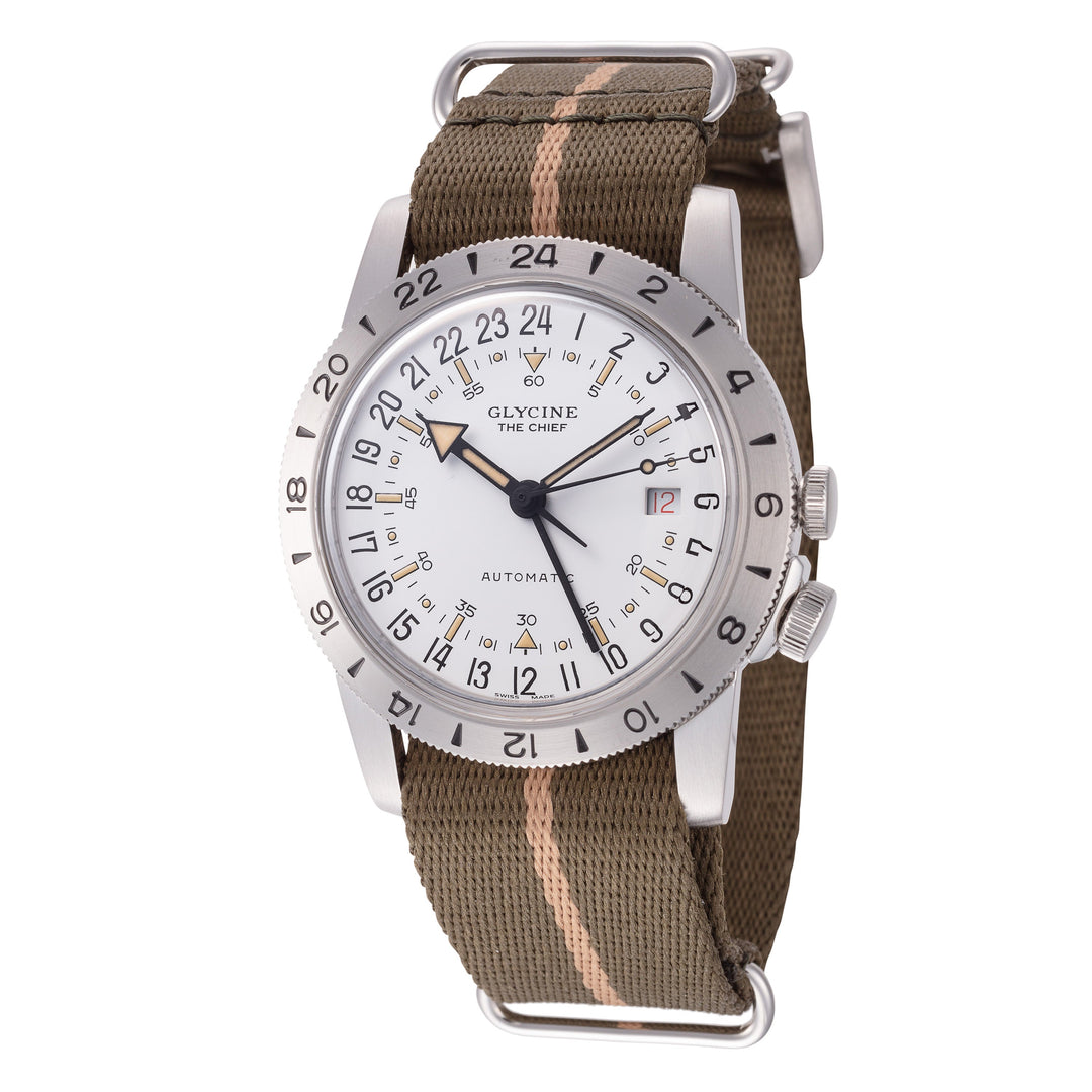 title:Glycine Men's GL0473 Airman Vintage 40mm Automatic Watch;color:White