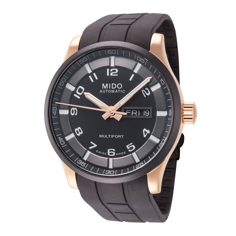title:Mido Men's M0054303705780 Multifort 42mm Automatic Watch;color:Black Dial Black Band