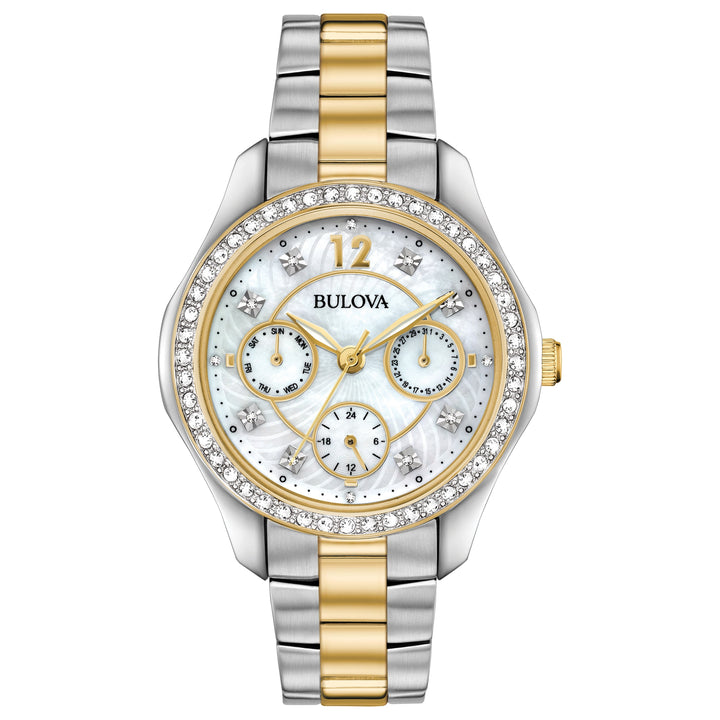 title:Bulova Women's 98N114 Classic 36mm Quartz Watch;color:Silver and Rose Gold