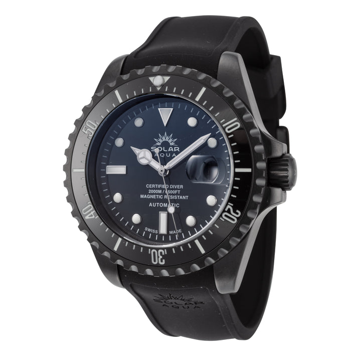 title:Solar Aqua Men's SA0020.0013 Deep Bay 45mm Blue/Black Dial Automatic PVD Watch;color:Blue and Black Dial Black Band