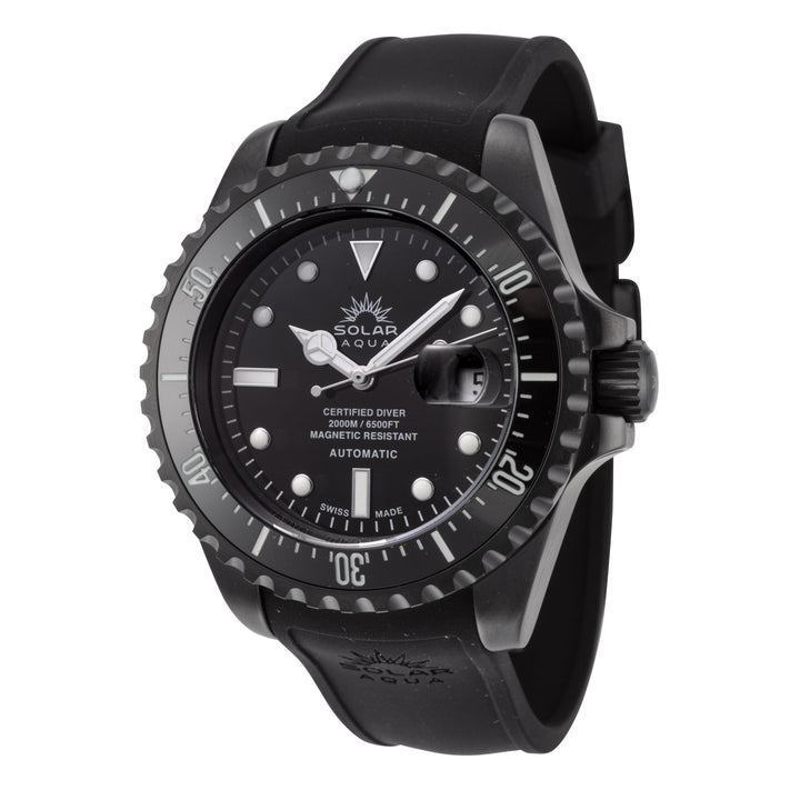 title:Solar Aqua Men's SA0020.0011 Deep Bay 45mm Black Dial Automatic Black PVD Watch;color:Black Dial Black Band