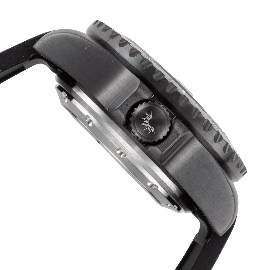 Solar Aqua Men's Deep Bay 45mm Black Dial Automatic Black PVD Watch
