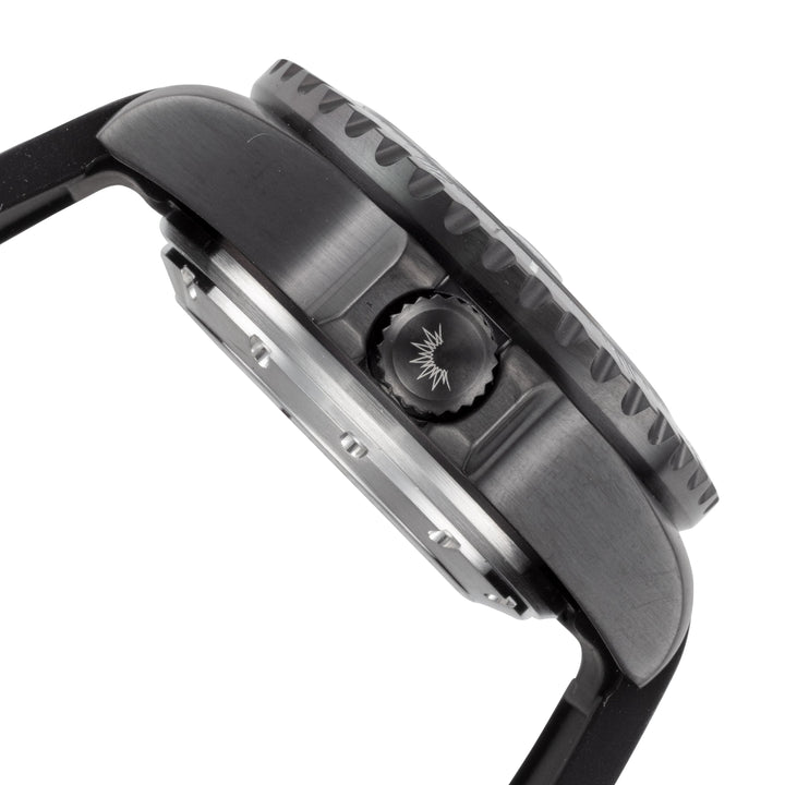Solar Aqua Men's Deep Bay 45mm Black Dial Automatic Black PVD Watch